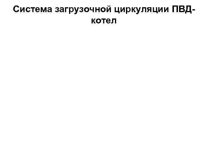 Система загрузочной циркуляции ПВДкотел 
