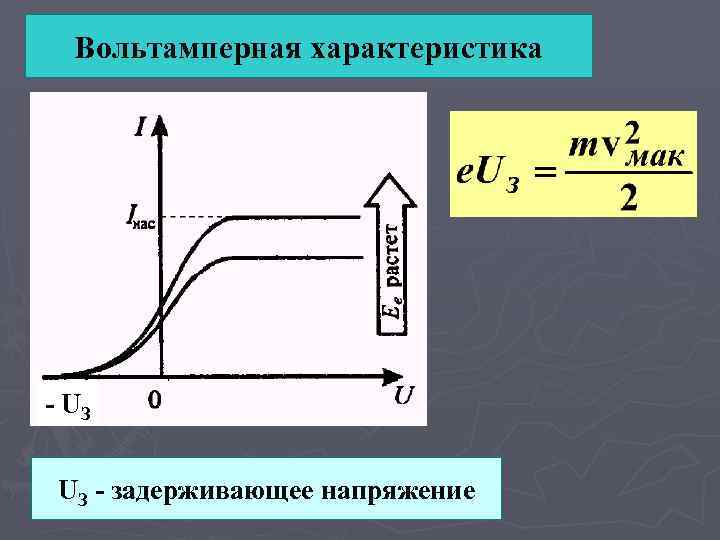 На рисунке представлены две зависимости задерживающего напряжения u3 от частоты падающего света для