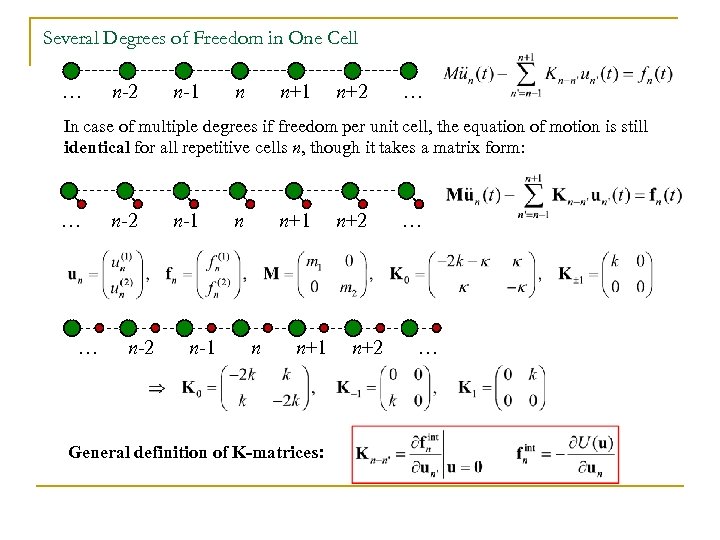 Several Degrees of Freedom in One Cell … n-2 n-1 n n+1 n+2 …