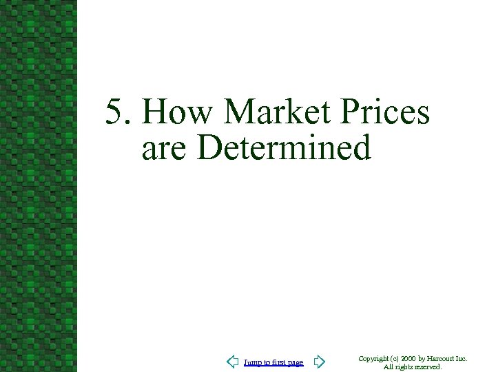 5. How Market Prices are Determined Jump to first page Copyright (c) 2000 by