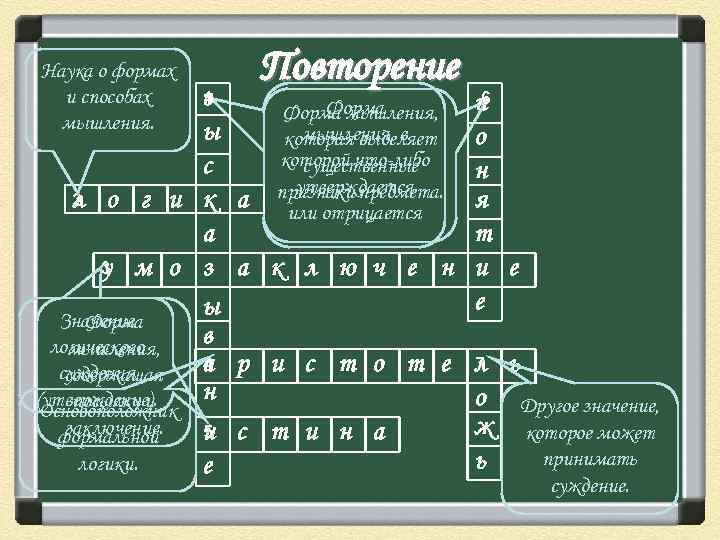 Наука о формах и способах мышления. 1 в ы с 2 л о г