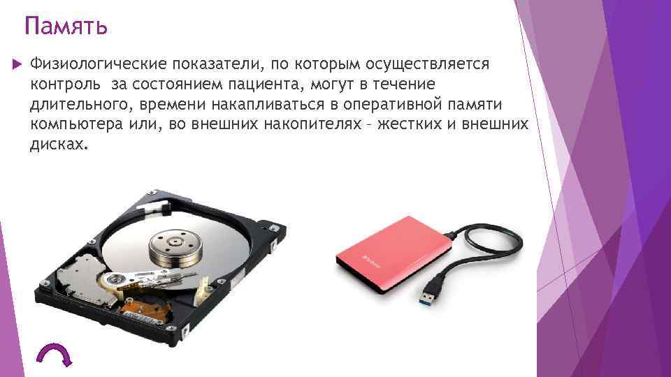 Память Физиологические показатели, по которым осуществляется контроль за состоянием пациента, могут в течение длительного,