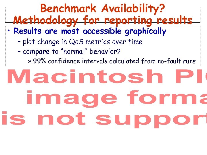 Benchmark Availability? Methodology for reporting results • Results are most accessible graphically – plot