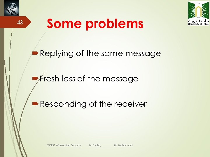 48 Some problems Replying of the same message Fresh less of the message Responding