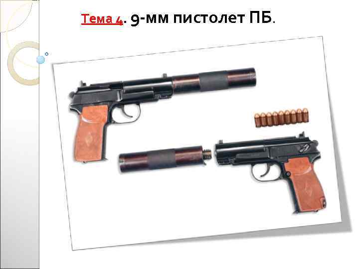 Тема 4. 9 -мм пистолет ПБ. 