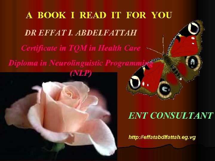 A BOOK I READ IT FOR YOU DR EFFAT I. ABDELFATTAH Certificate in TQM