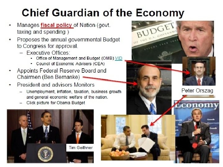 Chief Guardian of the Economy • Manages fiscal policy of Nation (govt. taxing and