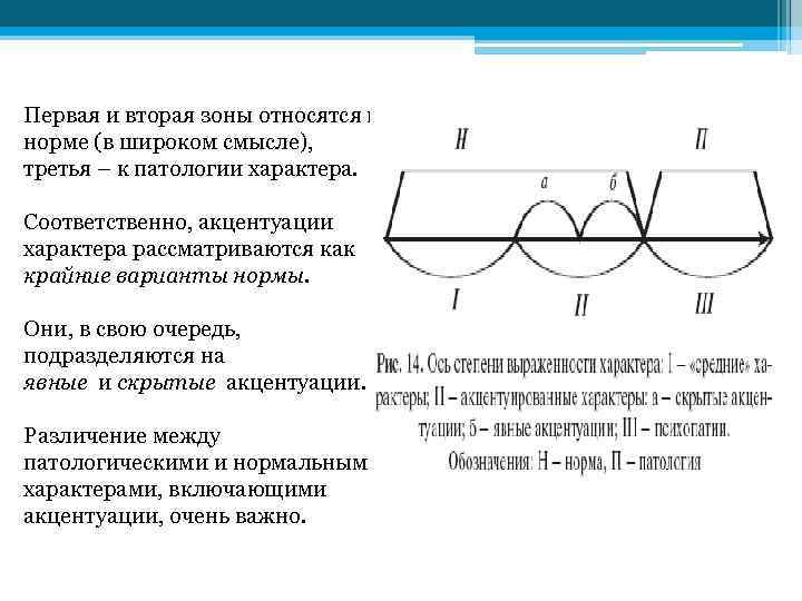 Первая и вторая зоны относятся к норме (в широком смысле), третья – к патологии