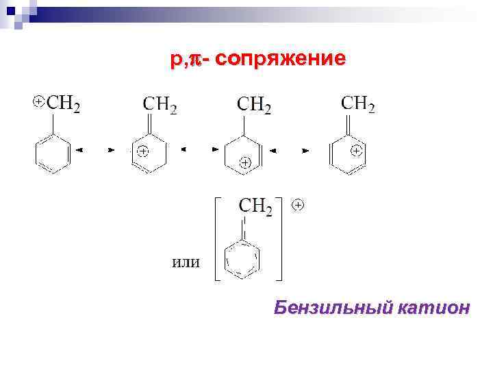 р, - сопряжение Бензильный катион 