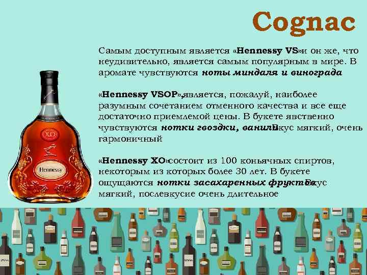  Сognac Самым доступным является «Hennessy VS» и он же, что неудивительно, является самым