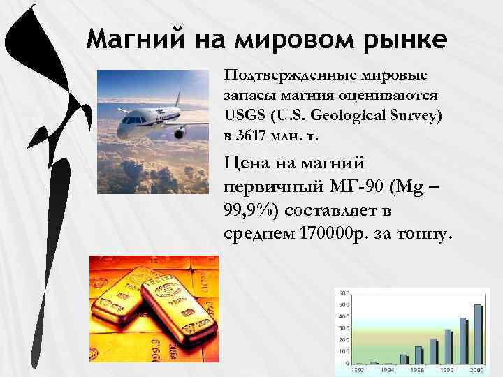 Магний на мировом рынке Подтвержденные мировые запасы магния оцениваются USGS (U. S. Geological Survey)