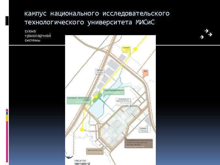 кампус национального исследовательского технологического университета МИСи. С схема транспортной системы 