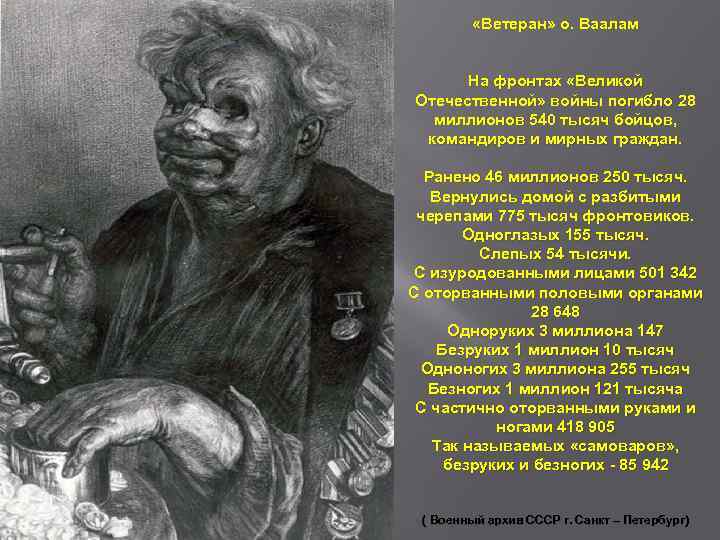  «Ветеран» о. Ваалам На фронтах «Великой Отечественной» войны погибло 28 миллионов 540 тысяч