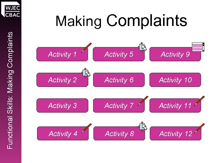 Functional Skills: Making Complaints Activity 1 Activity 5 Activity 9 Activity 2 Activity 6