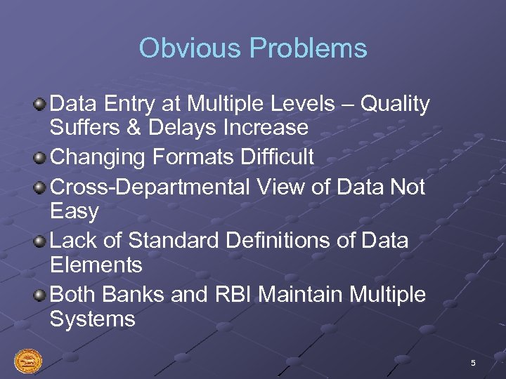 Obvious Problems Data Entry at Multiple Levels – Quality Suffers & Delays Increase Changing