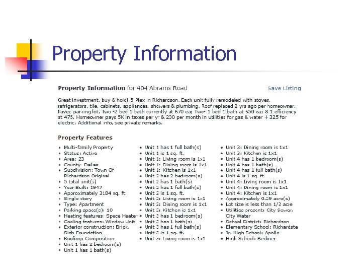 Property Information 