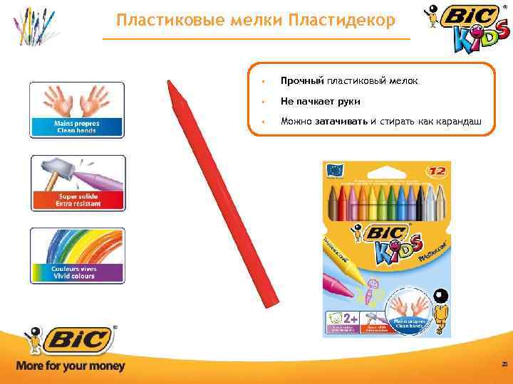 Пластиковые мелки Пластидекор § Прочный пластиковый мелок § Не пачкает руки § Можно затачивать