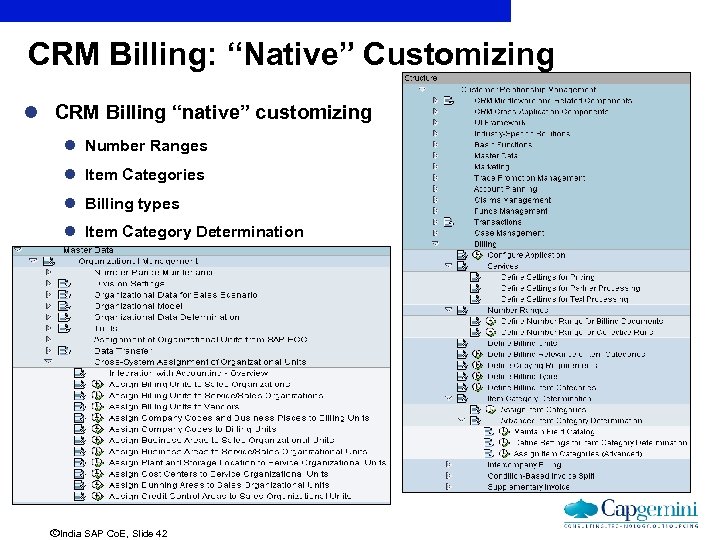 CRM Billing: “Native” Customizing l CRM Billing “native” customizing l Number Ranges l Item