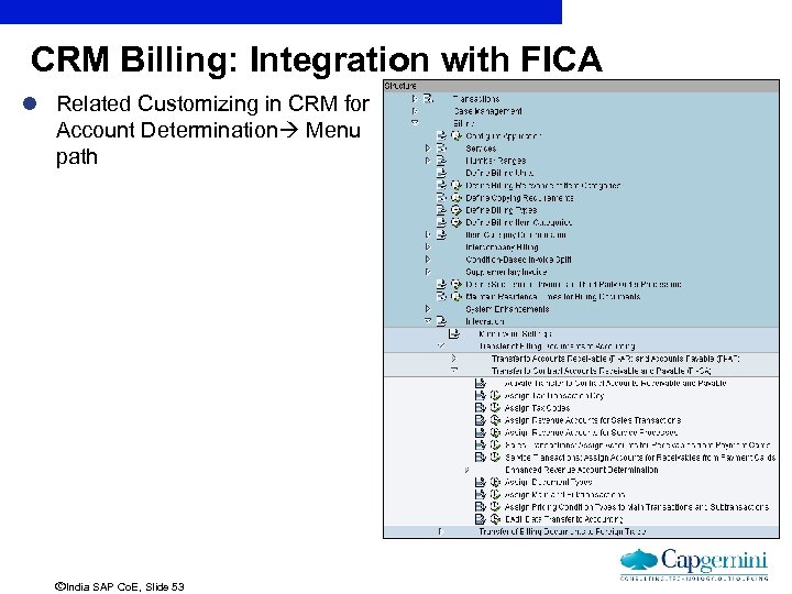 CRM Billing: Integration with FICA l Related Customizing in CRM for Account Determination Menu