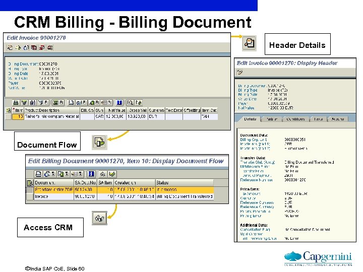 CRM Billing - Billing Document Header Details Document Flow Access CRM ãIndia SAP Co.