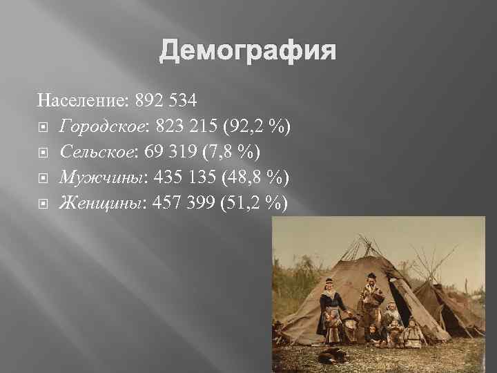 Демография Население: 892 534 Городское: 823 215 (92, 2 %) Сельское: 69 319 (7,