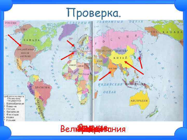 Проверка. Япония Великобритания Франция Индия Китай США 