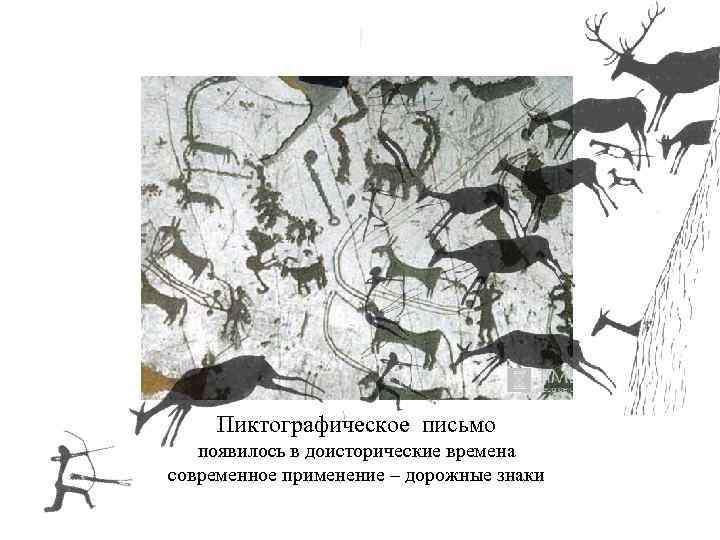 Пиктографическое письмо появилось в доисторические времена современное применение – дорожные знаки 