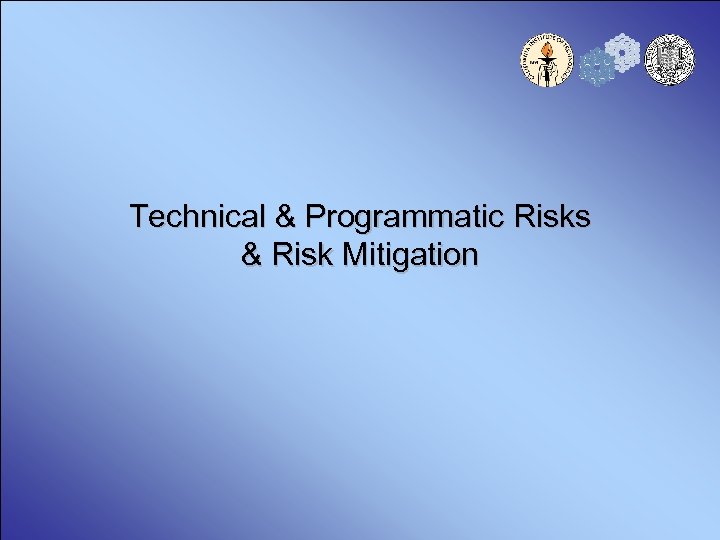 Technical & Programmatic Risks & Risk Mitigation 