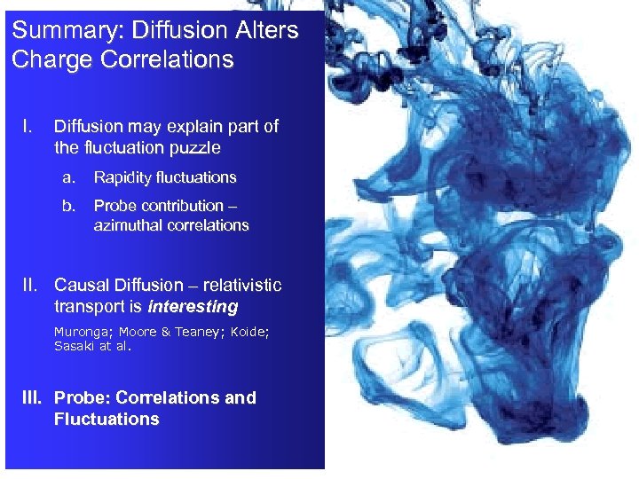 Summary: Diffusion Alters Charge Correlations I. Diffusion may explain part of the fluctuation puzzle