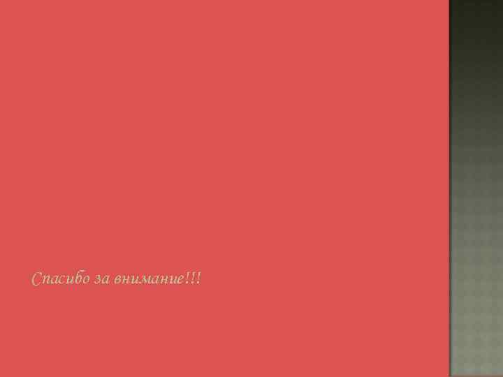 Спасибо за внимание!!! 