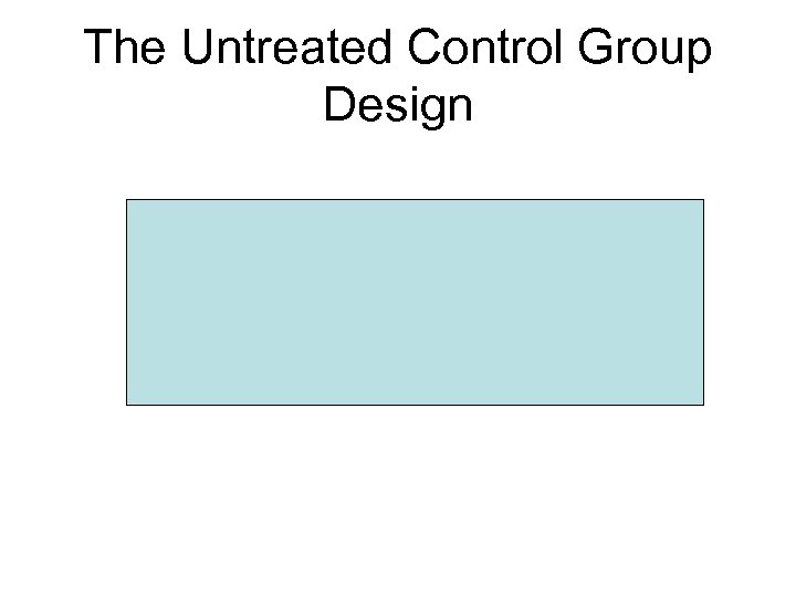 The Untreated Control Group Design 