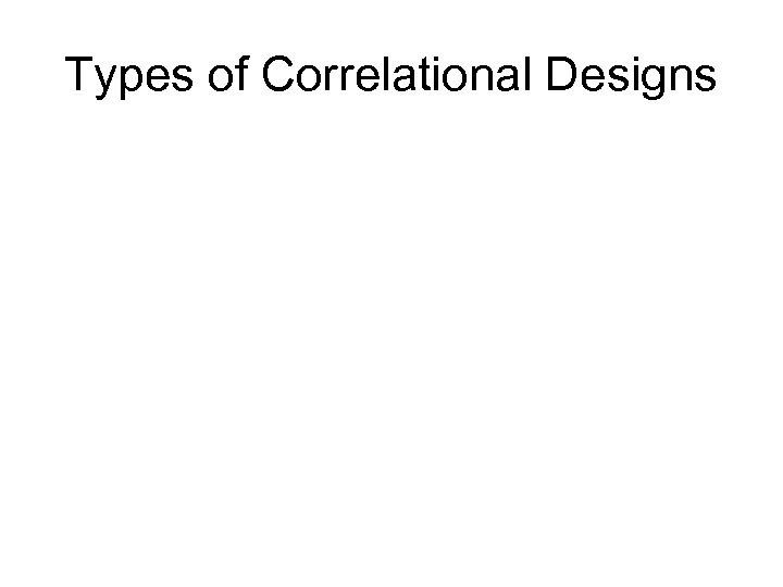 Types of Correlational Designs 