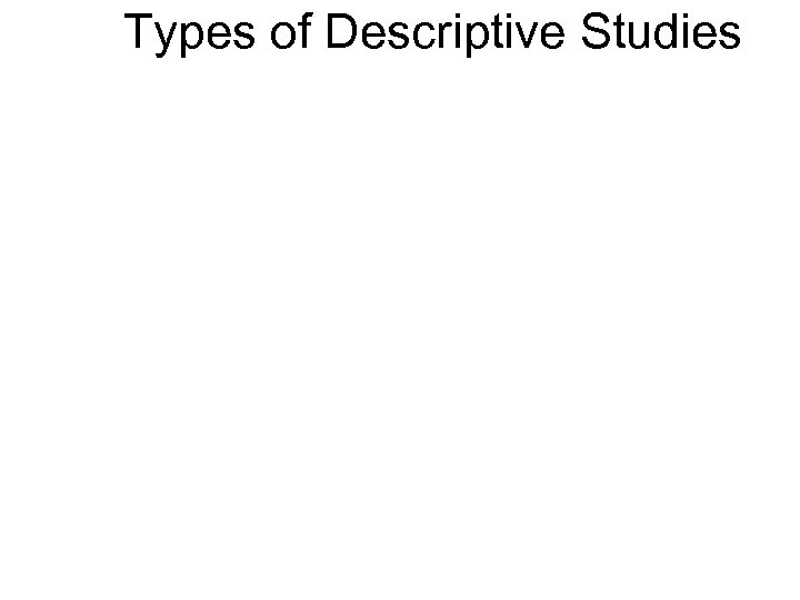 Types of Descriptive Studies 