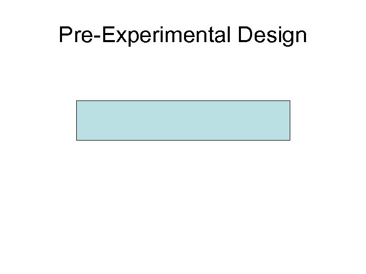 Pre-Experimental Design 