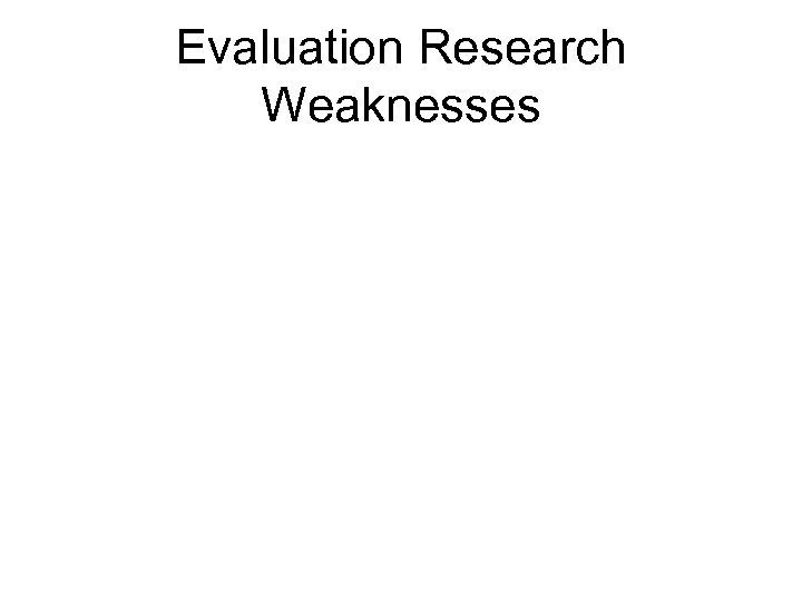 Evaluation Research Weaknesses 