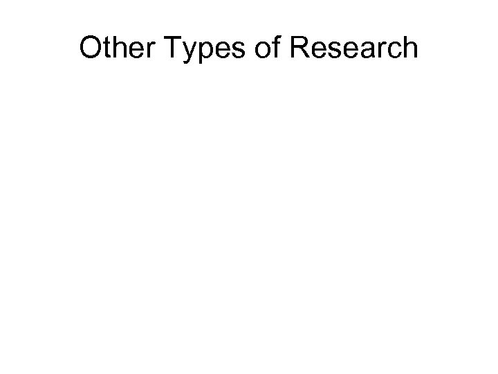 Other Types of Research 