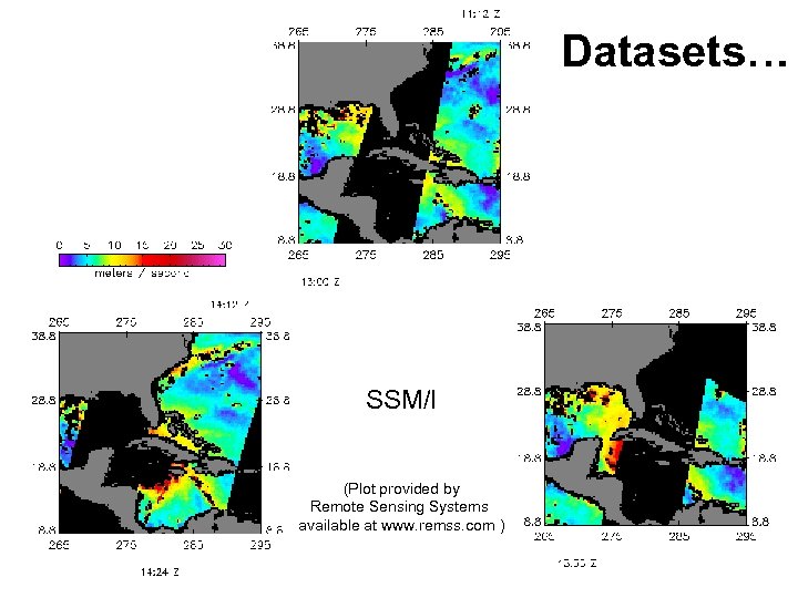 Datasets… SSM/I (Plot provided by Remote Sensing Systems available at www. remss. com )
