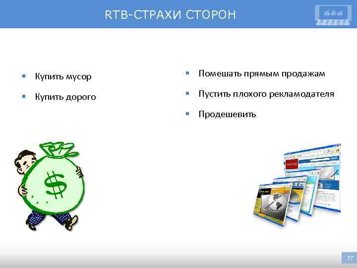 RTB-СТРАХИ СТОРОН § Купить мусор § Помешать прямым продажам § Купить дорого § Пустить