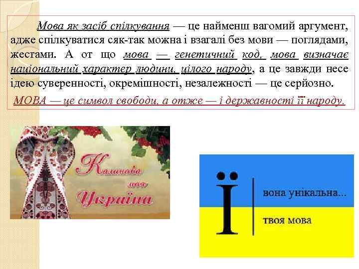 Мова як засіб спілкування — це найменш вагомий аргумент, адже спілкуватися сяк-так можна і