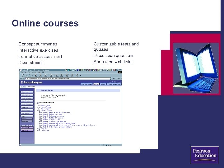 Online courses Concept summaries Interactive exercises Formative assessment Case studies Customizable tests and quizzes