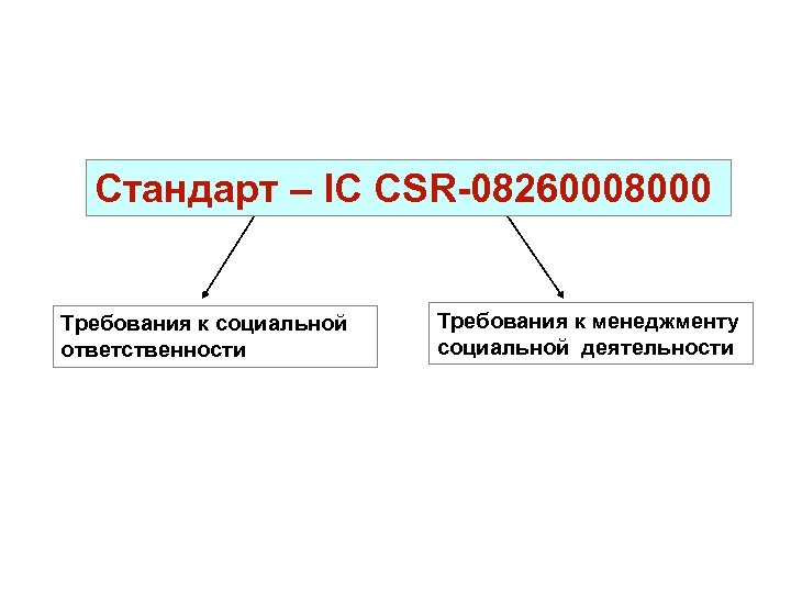 Стандарт – IC CSR-08260008000 Требования к социальной ответственности Требования к менеджменту социальной деятельности 