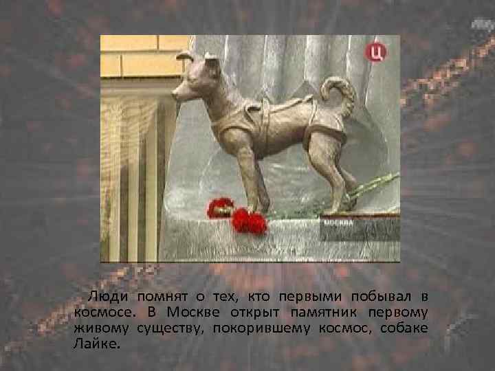 Люди помнят о тех, кто первыми побывал в космосе. В Москве открыт памятник первому