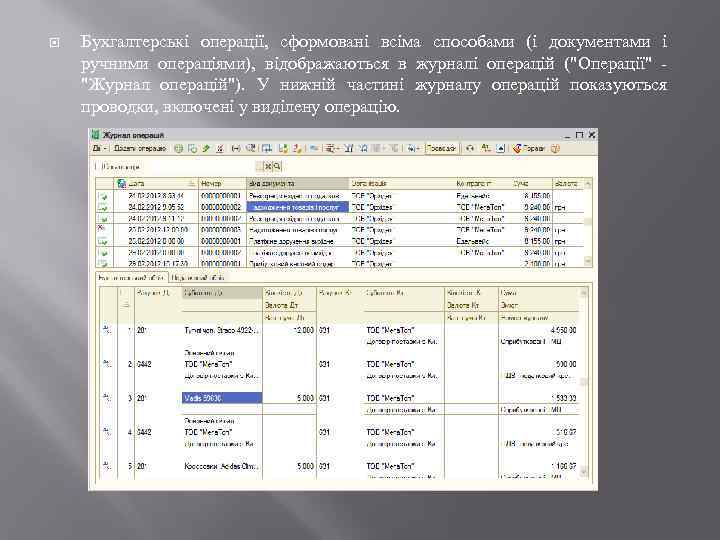  Бухгалтерські операції, сформовані всіма способами (і документами і ручними операціями), відображаються в журналі