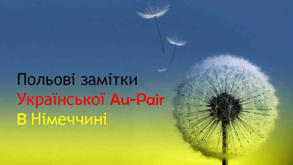 Польові замітки Української Au-Pair B Німеччині 