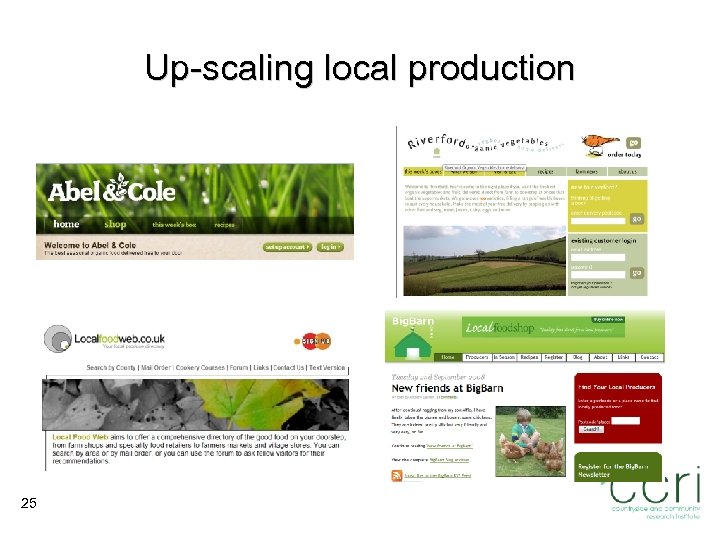 Up-scaling local production 25 