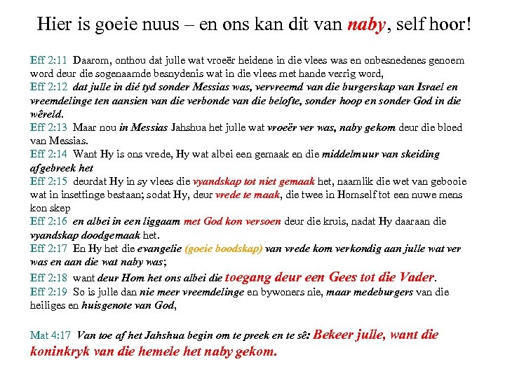 Hier is goeie nuus – en ons kan dit van naby, self hoor! Eff