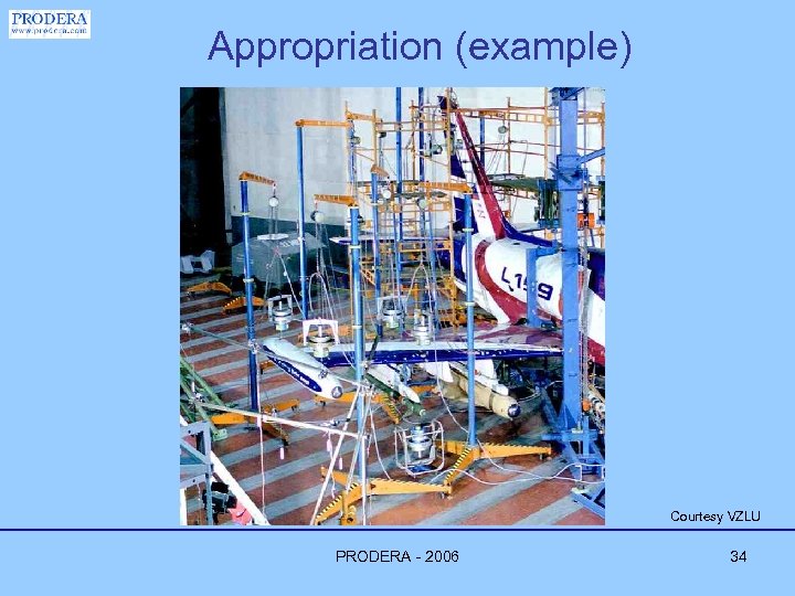 Appropriation (example) Courtesy VZLU PRODERA - 2006 34 