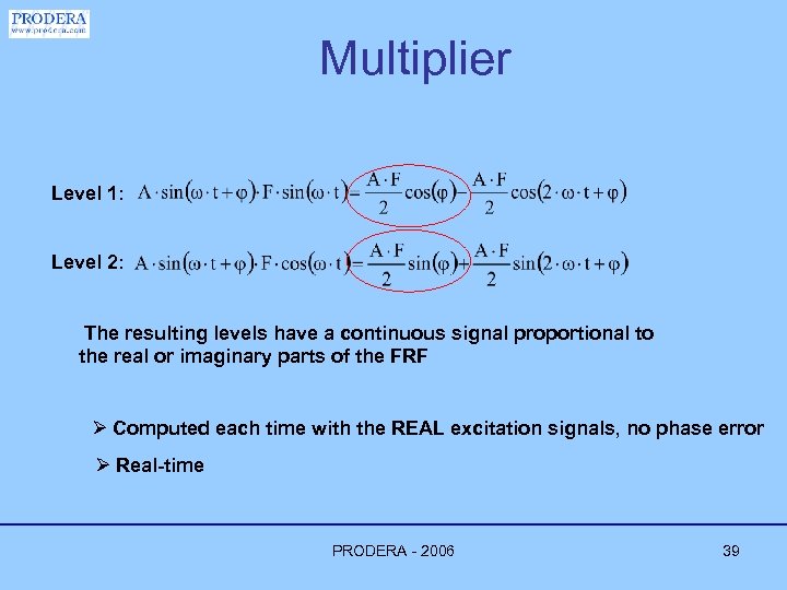 Multiplier Level 1: Level 2: The resulting levels have a continuous signal proportional to