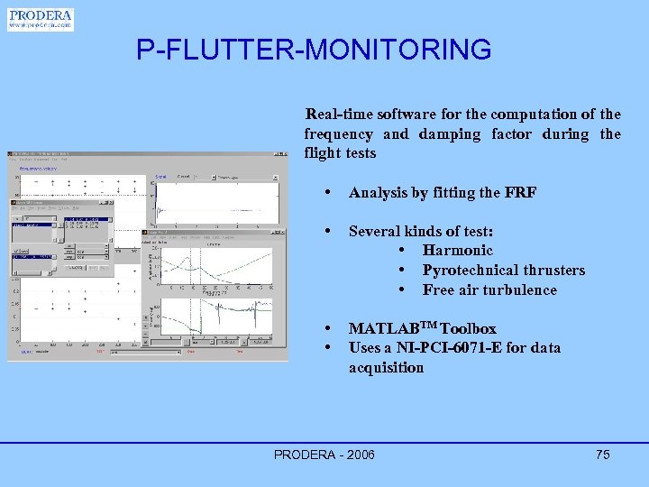 P-FLUTTER-MONITORING Real-time software for the computation of the frequency and damping factor during the