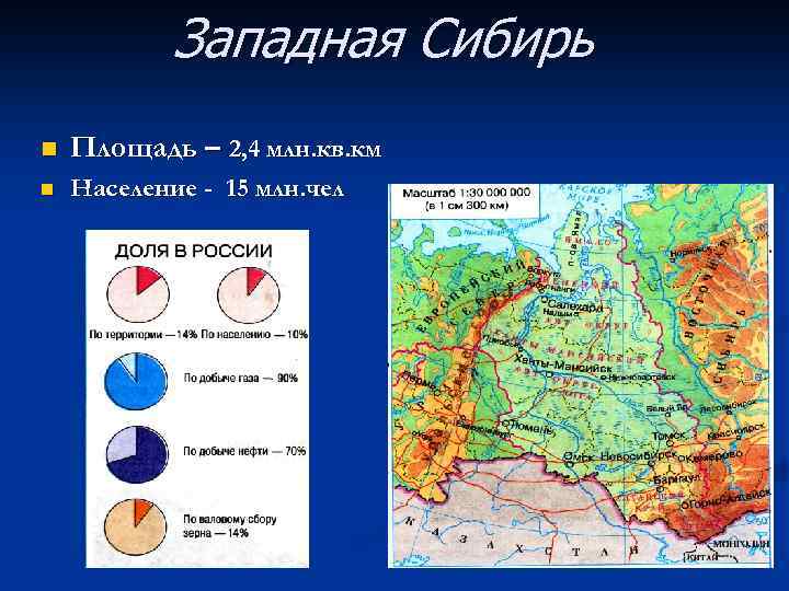 Какую площадь занимает сибирь